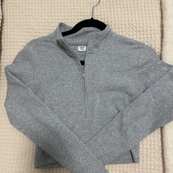 Sunday best 1/2 zip cropped shirt - Picture 1 of 3